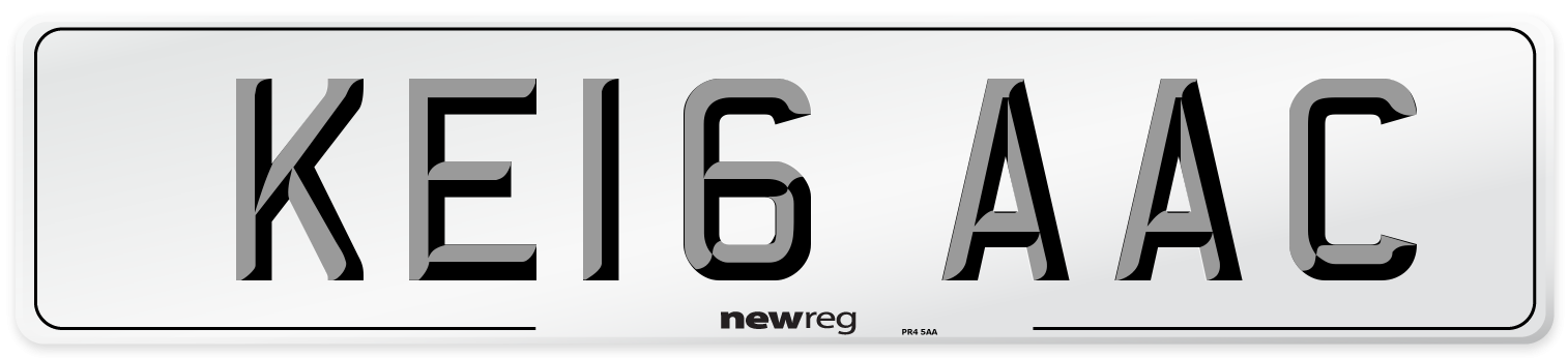 KE16 AAC Number Plate from New Reg